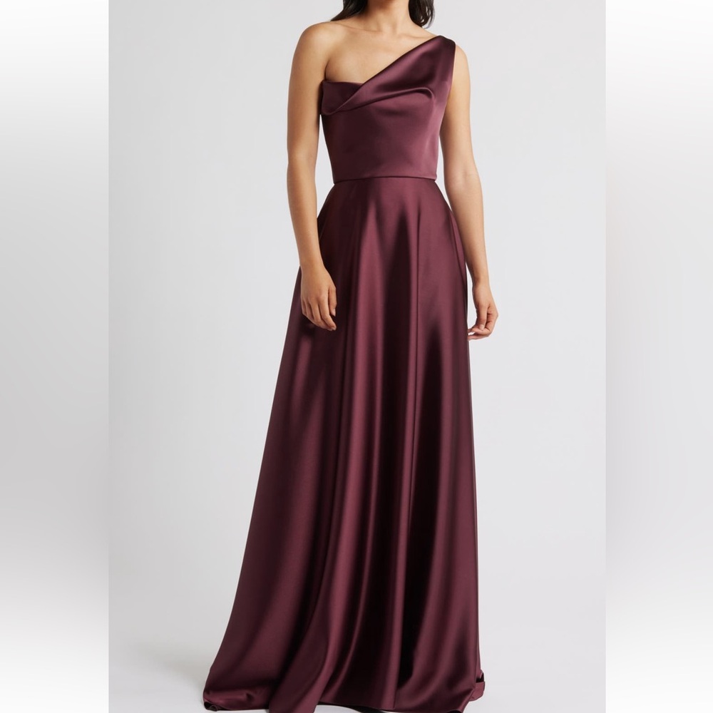 Amsale One Shoulder Drape Gown $995